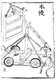 China: A Chinese Song Dynasty wheeled armoured shield, taken from an illustration in the <i>Wujing Zongyao</i>, 1044 CE